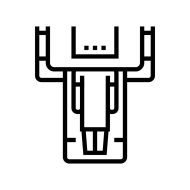 CT taraması radyoloji çizgisi ikon vektör çizimi