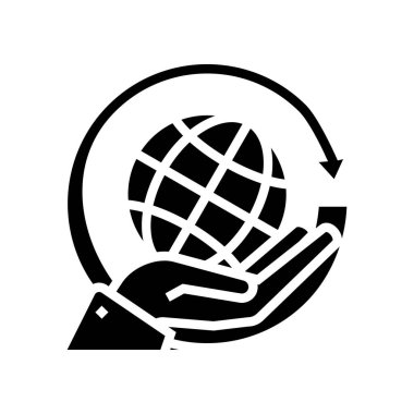 küresel enerji tasarrufu simge vektör illüstrasyonu