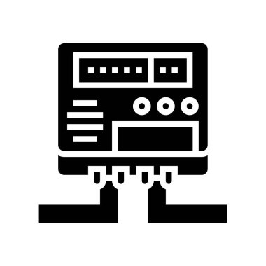 Enerji tasarrufu simge vektör illüstrasyonunu izlemek için elektrik sayacı