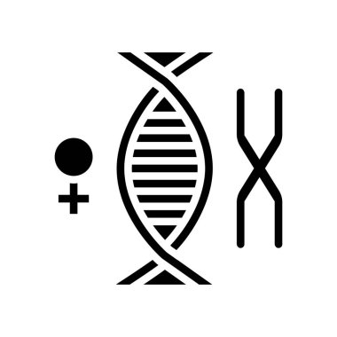 dişi kromozom genetik kabartma ikon vektör çizimi