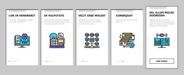 Sistem Çalışma Süreci Bindirme Simgeleri Vektörü Ayarla