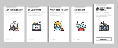 Yüz Kimliği Teknolojisi Bindirme Simgeleri Vektörünü Ayarladı