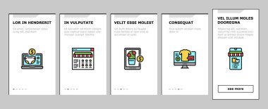 Çevrimiçi Alışveriş Uygulaması Bindirme Simgeleri Ayarlama Vektörü