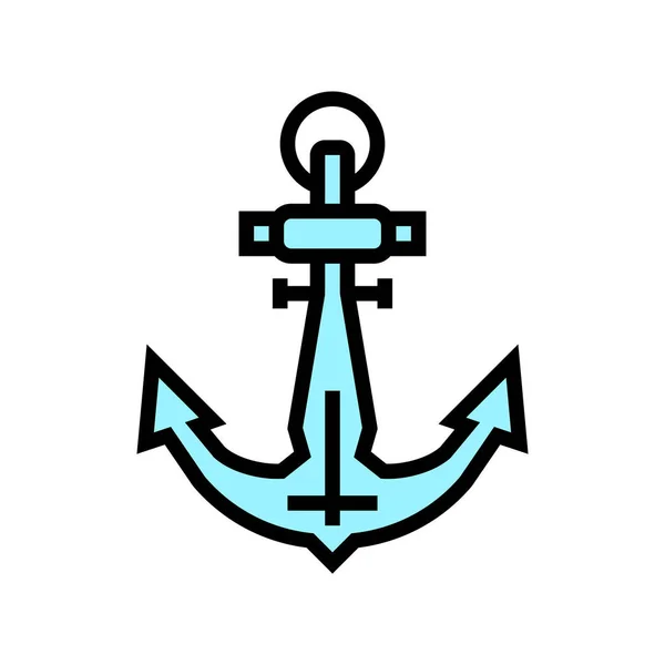 Anchor port color icon vector illustration — Stock Vector