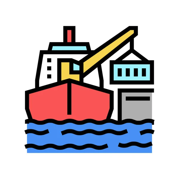 Hajó daru szín ikon vektor illusztráció — Stock Vector