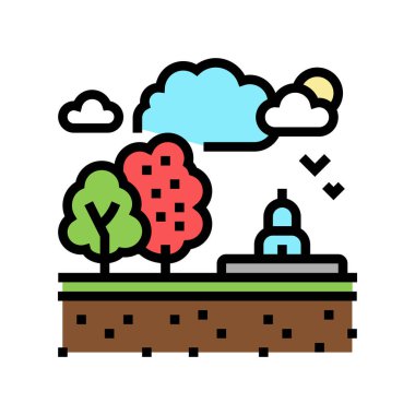 Eğlence amaçlı arazi renk ikonu vektör illüstrasyonu