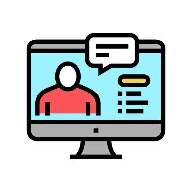 Çevrimiçi eğitim dersi renk vektör illüstrasyonu