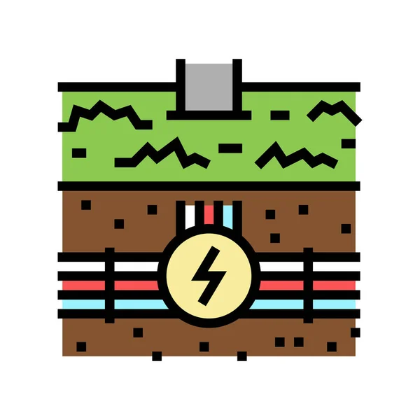 Elektriciteit communicatie land kleur pictogram vector illustratie — Stockvector
