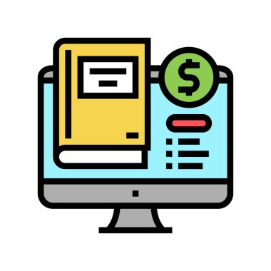 kitapçı bölümü renk ikonu vektör illüstrasyonu