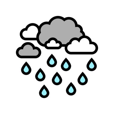 yağış suları renk ikonu vektör illüstrasyonu