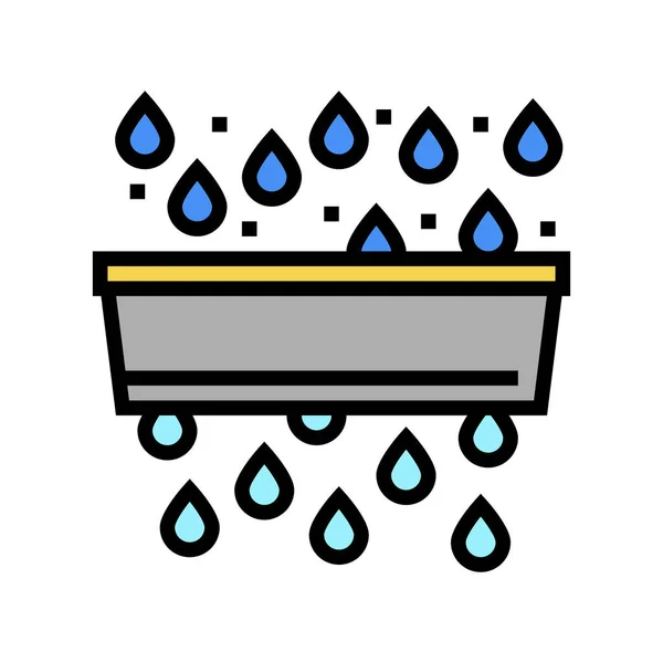 Wasseraufbereitung und Verschmutzung Farb-Icon-Vektor-Illustration — Stockvektor