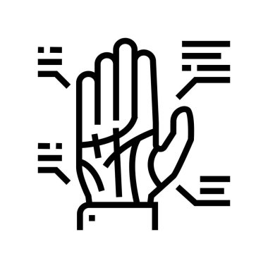 palmiya astrolojik çizgi ikonu vektör illüstrasyonu