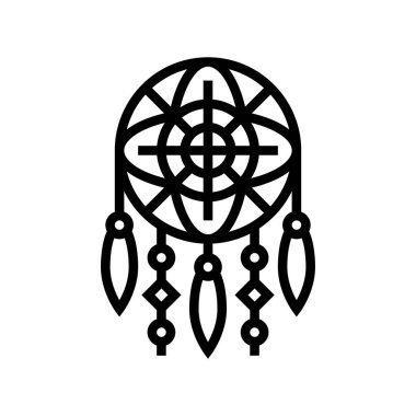 rüya yakalayıcı satır simgesi vektör çizimi