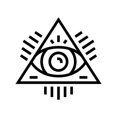 Madalya astrolojik çizgi ikonu vektör illüstrasyonu