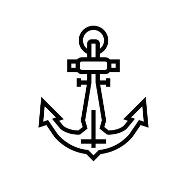 anchor port satır simgesi vektör illüstrasyonu