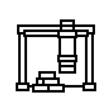 yükleyici vinç portu simgesi vektör çizimi