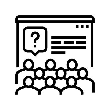 Forum satırı ikon vektör illüstrasyonunda tartışma görevleri