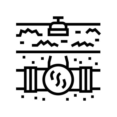 gaz iletişimi sabit hat vektör illüstrasyonu