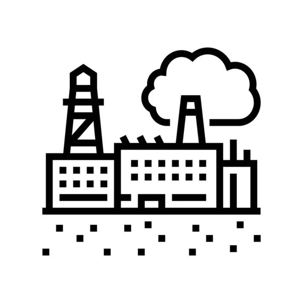 Industriegebiet Land Linie Symbol Vektor Illustration — Stockvektor