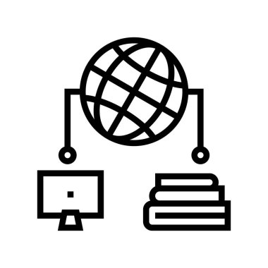 çevrimiçi eğitim çizgisi vektör illüstrasyonu