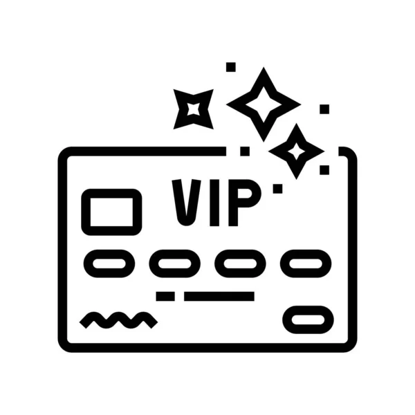 Ilustração de vetor de ícone de linha de cartão de linha premium vip — Vetor de Stock