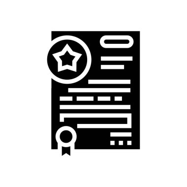 kontrat bonus glyph ikon vektör illüstrasyonu