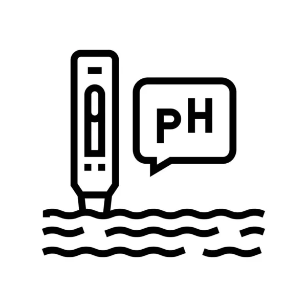 Ph línea de agua icono vector ilustración — Vector de stock