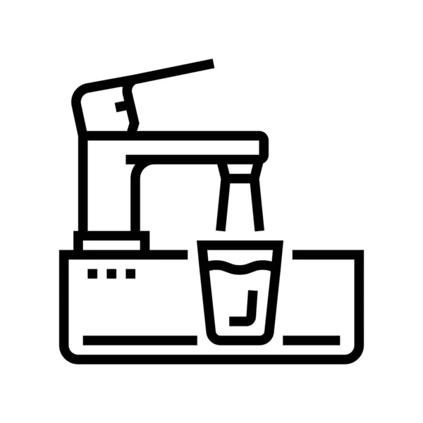 Rubinetto in design moderno linea d'acqua icona vettoriale illustrazione — Vettoriale Stock