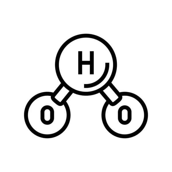 H2o watermolecuul lijn pictogram vector illustratie — Stockvector