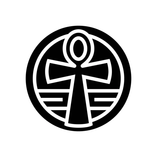 Croix ankh glyphe icône vectoriel illustration — Image vectorielle