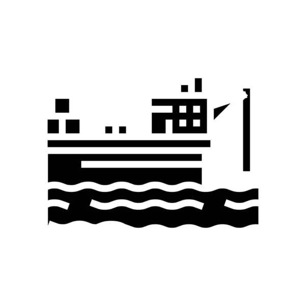 Navire grue équipement glyphe icône vectoriel illustration — Image vectorielle