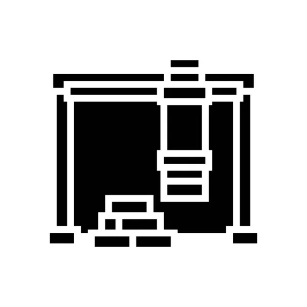 Containers loader port glyph icon vektor illustration — Stockvektor
