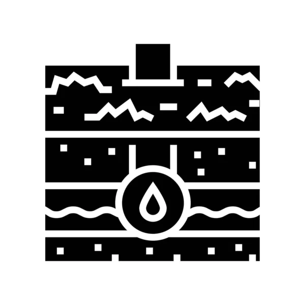 Wasser Kommunikation Land Glyphen Symbol Vektor Illustration — Stockvektor