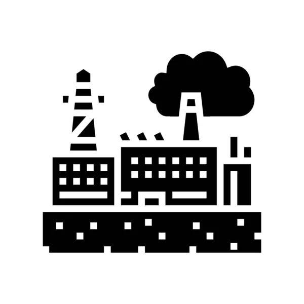 Industrizon land glyph ikon vektor illustration — Stock vektor