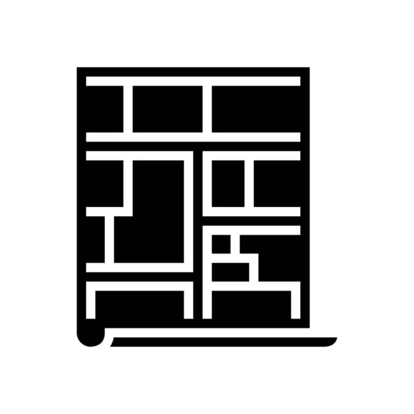 Demacration land glyphe icône vectoriel illustration — Image vectorielle