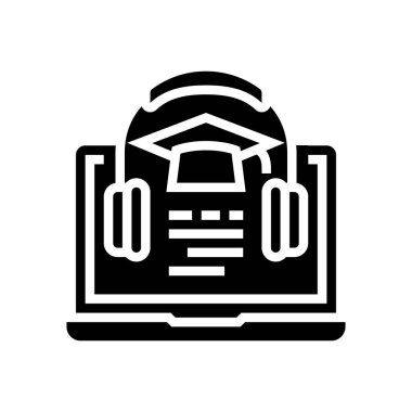 Kolej sembolü vektör illüstrasyonunun eğitici dersini dinlemek