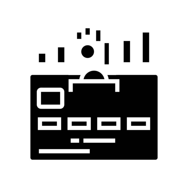 Illustrazione vettoriale dell'icona del glifo della carta cumulativa — Vettoriale Stock