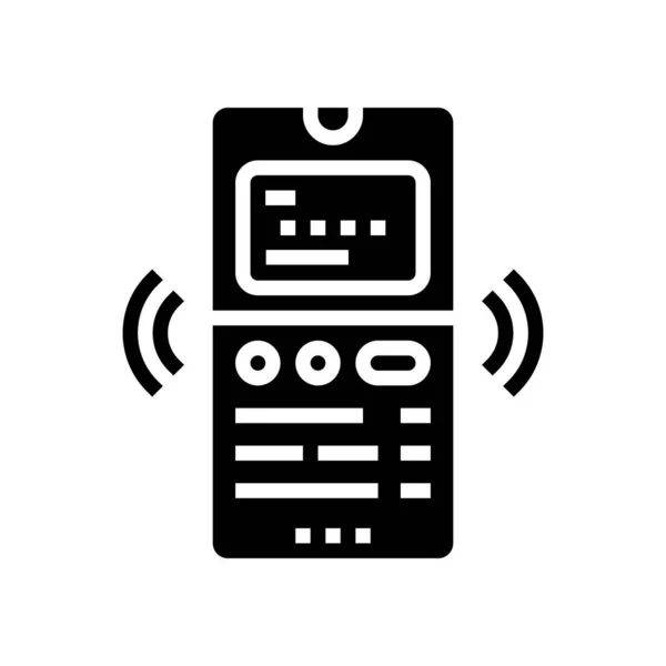 Telefoon bindend kaart glyph pictogram vector illustratie — Stockvector