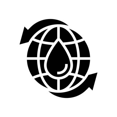 Su kabartma ikonu vektör illüstrasyonunun yenilenmesi