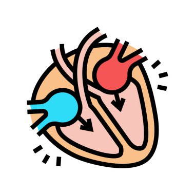 diastole hastalığı renk ikonu vektör çizimi