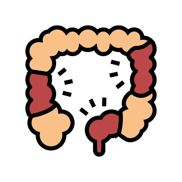 Colitis enfermedad color icono vector ilustración — Vector de stock