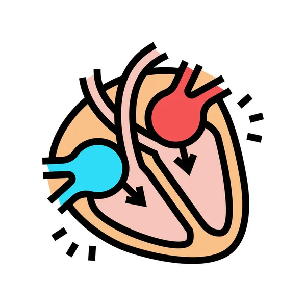 Illustrazione vettoriale dell'icona a colori della malattia di diastole — Vettoriale Stock