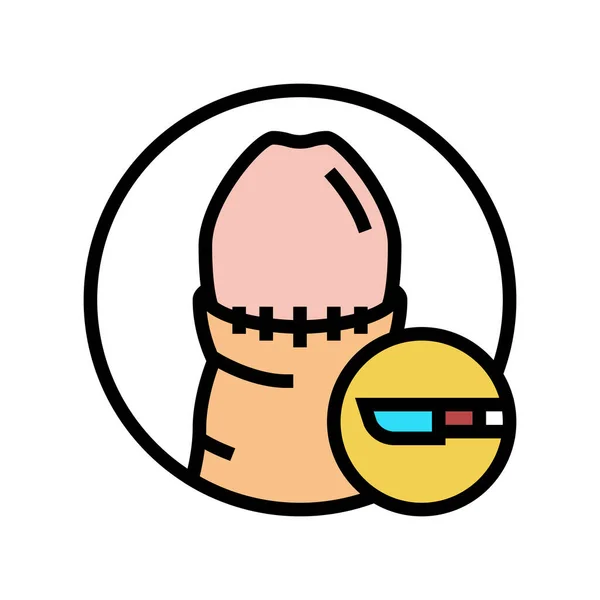 Circumcised penis disease color icon vector illustration — Stockový vektor