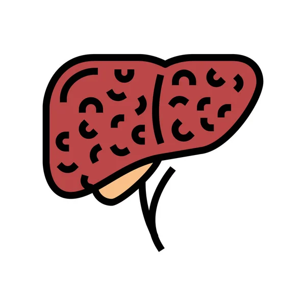 Cirrosis hepática enfermedad color icono vector ilustración — Vector de stock