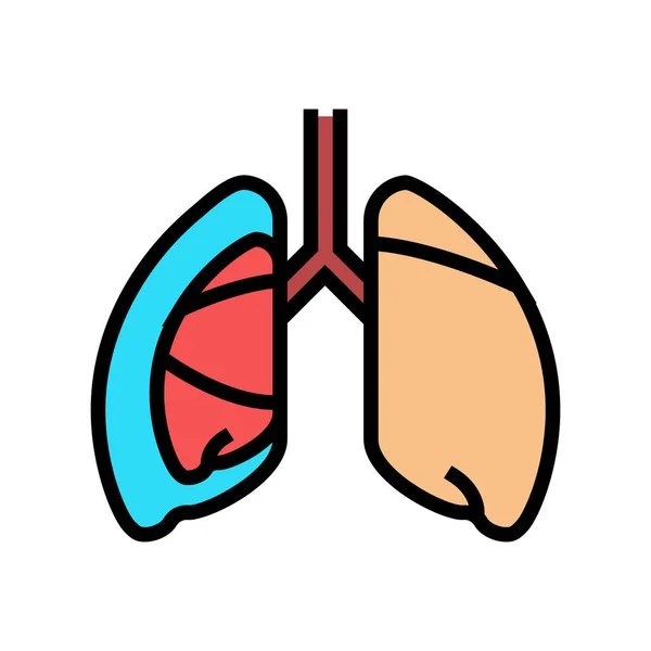 Pneumothorax disease color icon vector illustration — Stock Vector