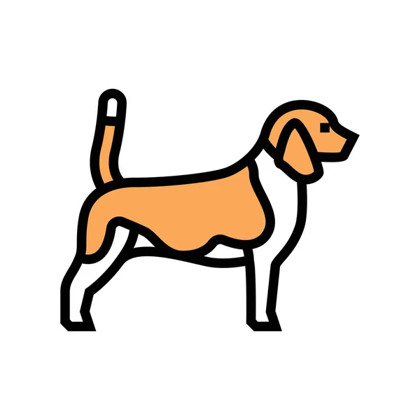 Beagle perro icono de color vector de ilustración — Archivo Imágenes Vectoriales