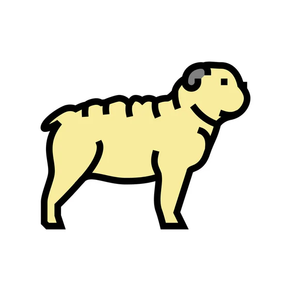 Bulldog perro color icono vector ilustración — Archivo Imágenes Vectoriales