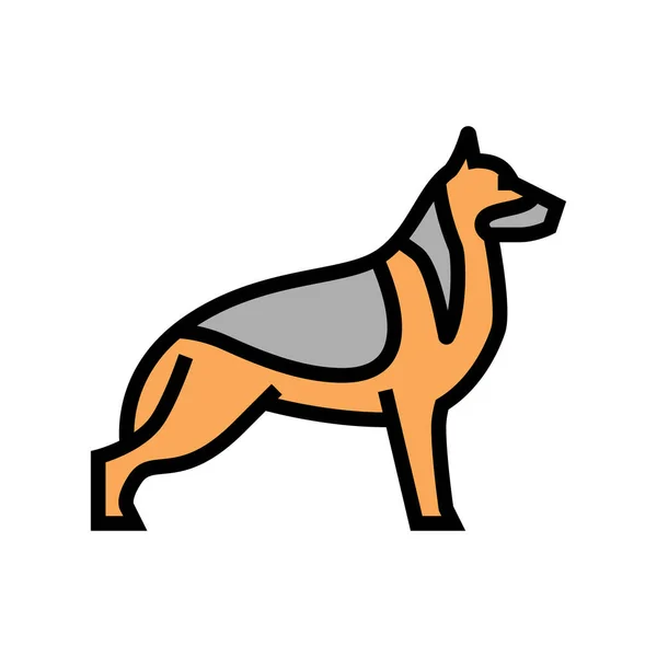 ドイツの羊飼いの犬の色のアイコンのベクトル図 — ストックベクタ