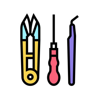 araç seti mücevher rengi vektör çizimi