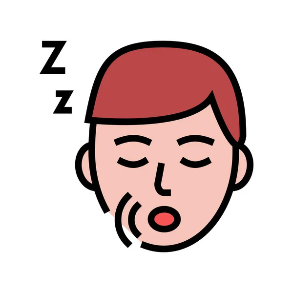 ( 영어 ) snore disease color icon vector illustration — 스톡 벡터